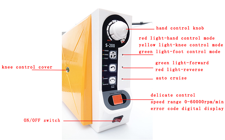 FASTRONG S-200 Dental Micromotor (60K Brushless Handpiece) with Hand/ Knee/ Foot Control